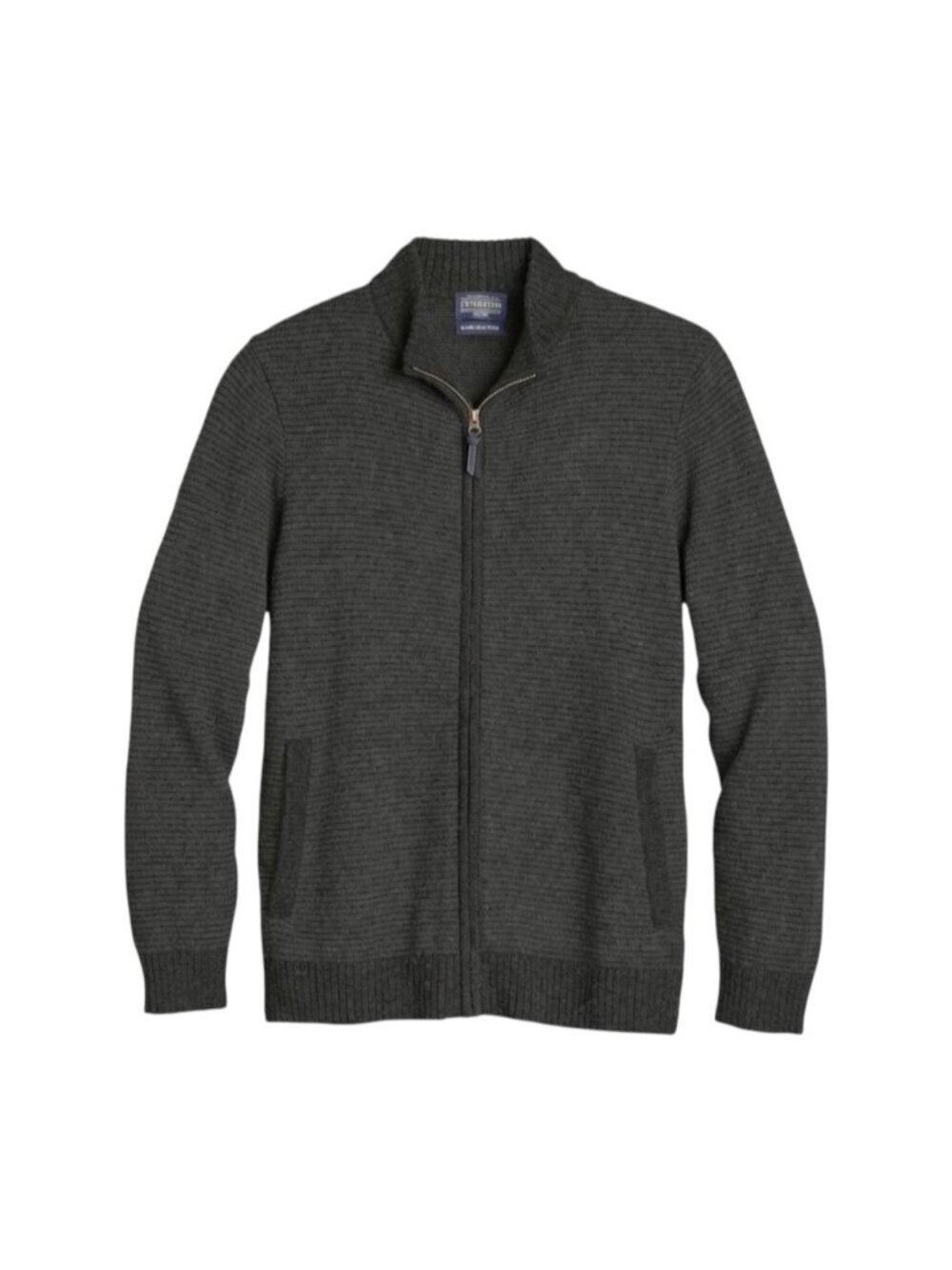 Pendleton Full Zip Wool Sweater Men's XL Charcoal Shetland Collection